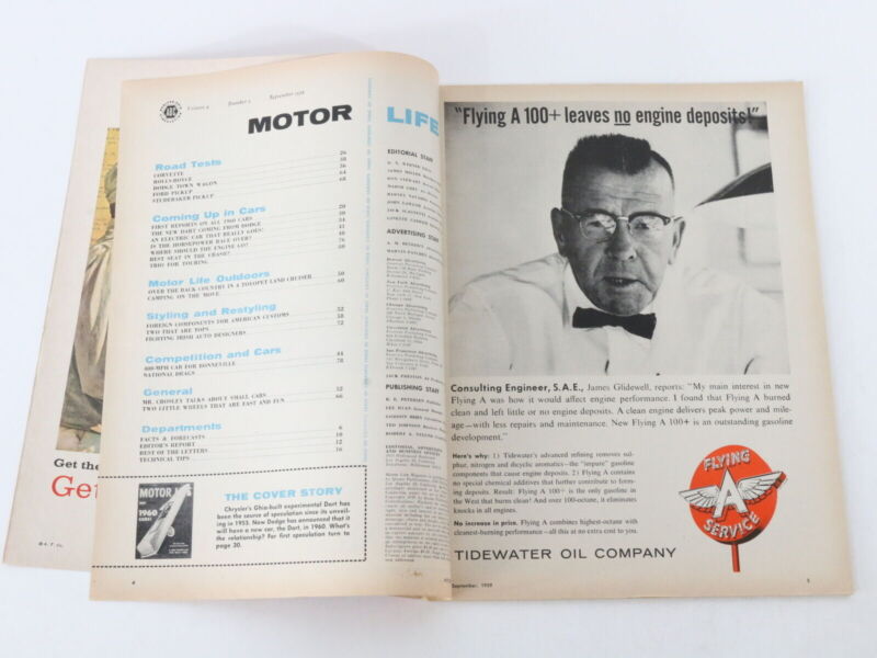 Lot Of 5 Motor Life Vintage Car Magazines July Sep Oct Nov 1959 35c