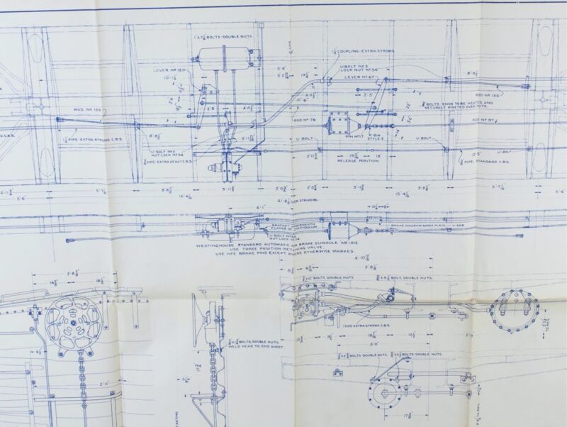 Pennsylvania Railroad Freight Cars X-31A Brake Arrangement 407797C 34��� Blueprint