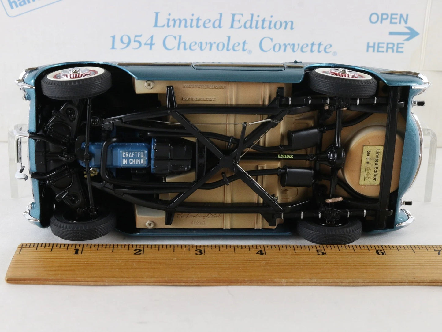 1954 Chevy Corvette Convertible Limited Edition Blue Tan Danbury 1:24 #648