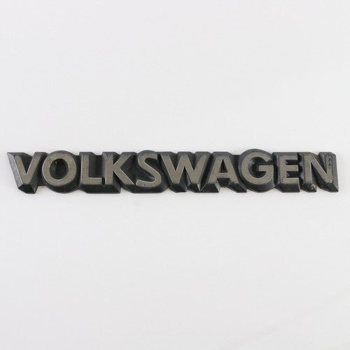  Volkswagen Silver & Black Plastic Automobile Emblem Badge 8"
