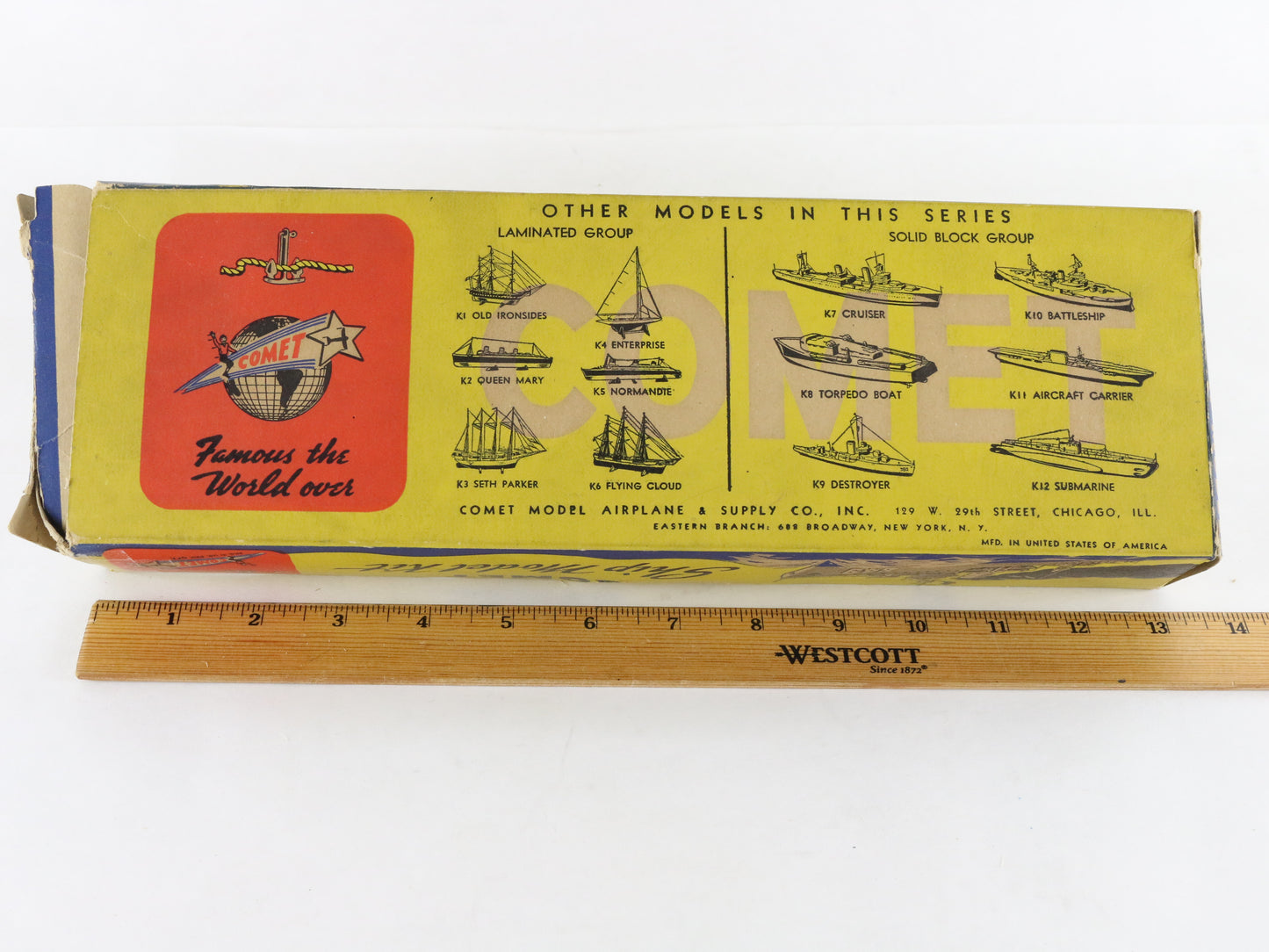 Torpedo Boat K8 Comet Ship Model Partially Assembled VINTAGE Wood Boat Kit