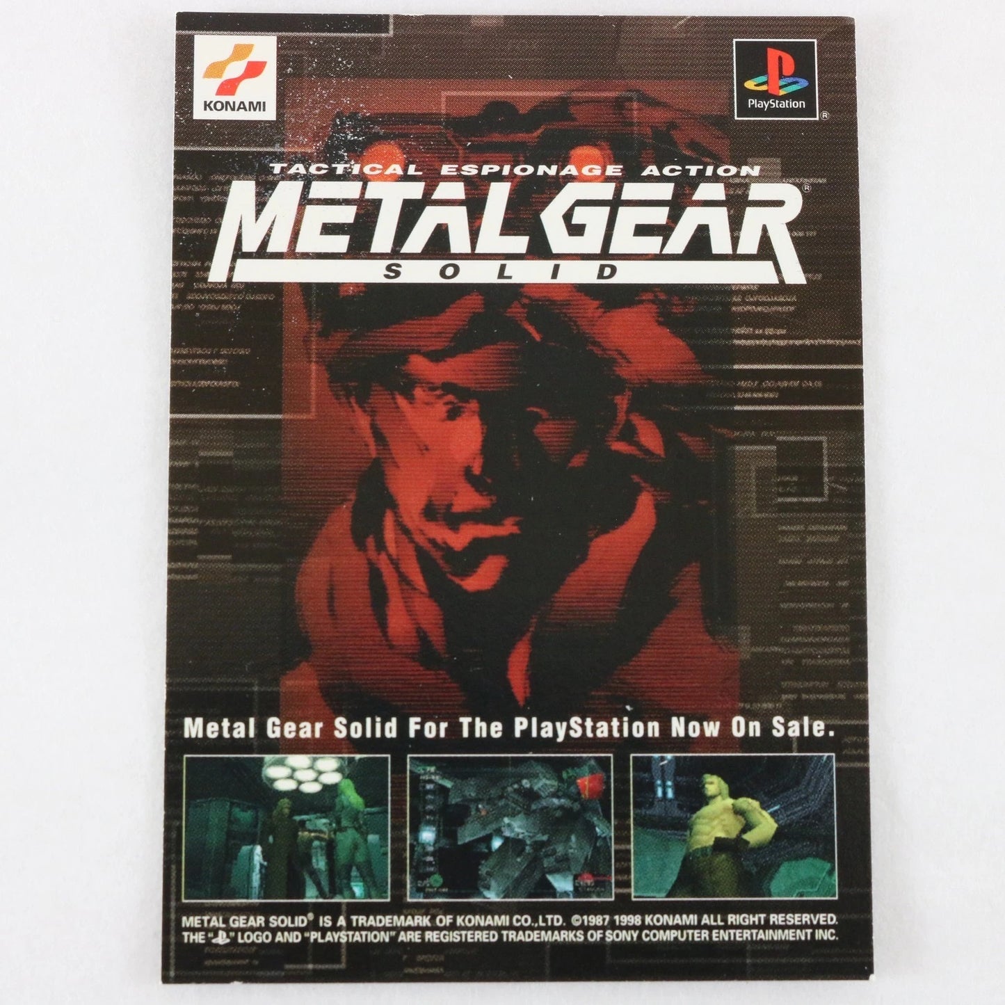Metal Gear Solid Trading Card Checklist Liquid Snake Konami Playstation
