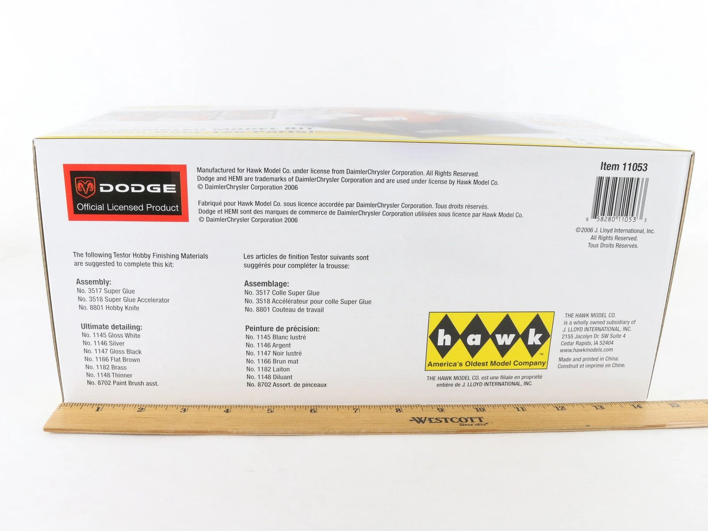 Dodge 426 Hemi Hawk 1/4 Scale Diecast Replica Model Motor 11053 Sealed