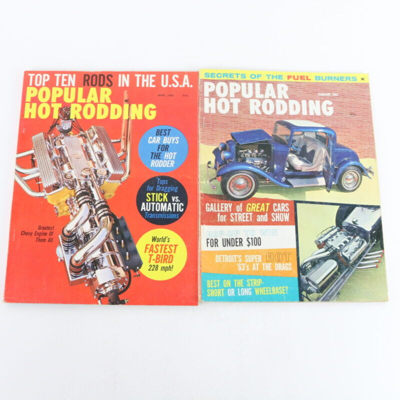 Lot Of 5 Popular Hot Rodding February April June July 1963 Vintage Car Magazines