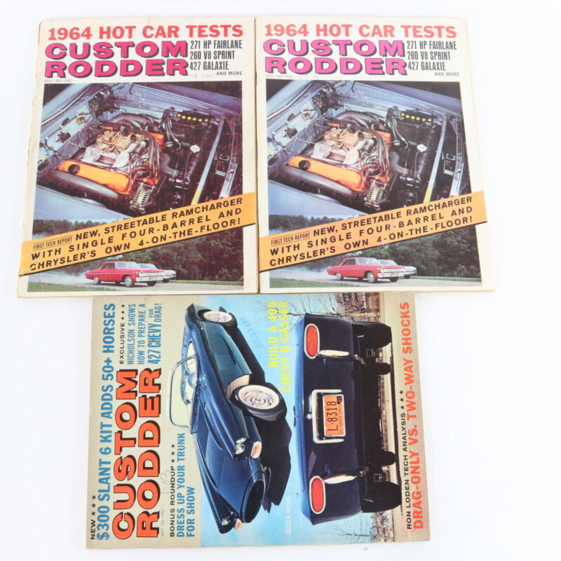 Lot Of 5 Custom Rodder July September November 1963 Vintage Car Magazines