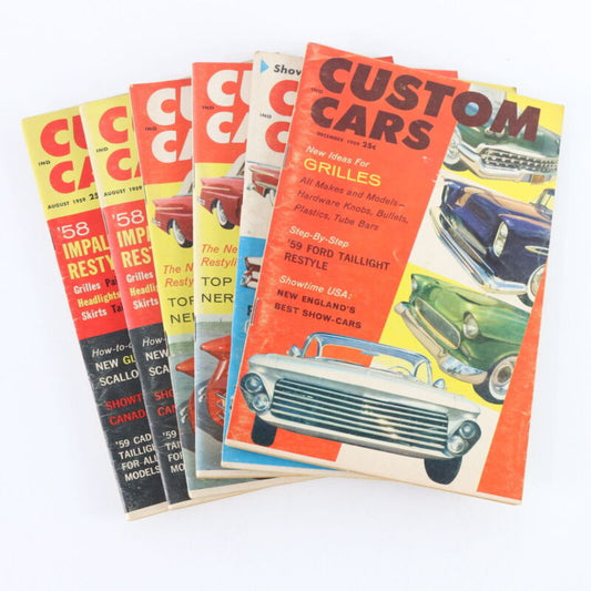 Lot Of 6 Custom Cars Aug Sep Oct Dec 1959 Vintage Car Magazines