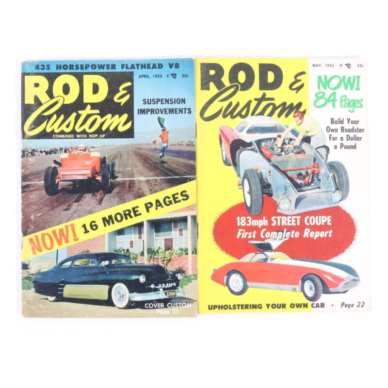 Lot Of 5 Rod & Custom Jan Mar Apr May June 1955 Vintage Car Magazines