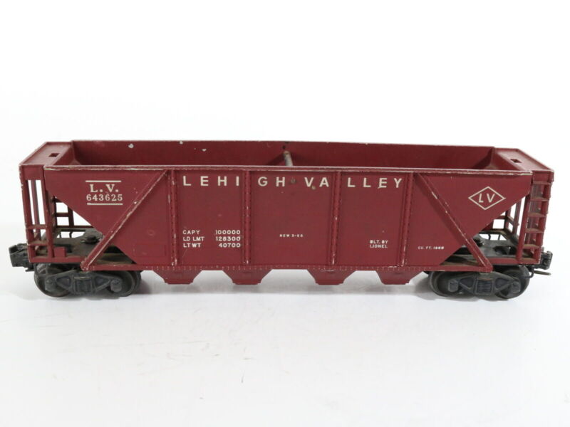 Lionel Postwar Lehigh Valley LV 643625 Plastic Quad Hopper Car O Maroon