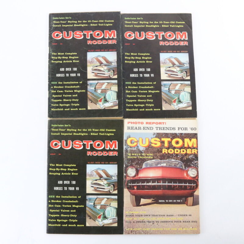 Lot Of 4 Custom Rodder Sep & Aug 1959 Vintage Car Magazines