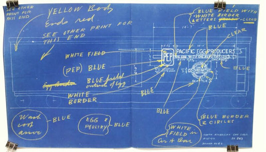 Pacific Egg Producers Reefer Blueprint North American Car 283 5-15-39 17"