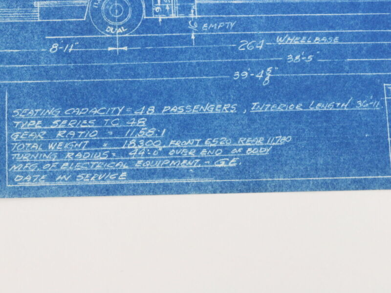 Milwaukee Suburban Plan Elevation Mh TR TRS 540-589 Trolley Blueprint 1957 11"