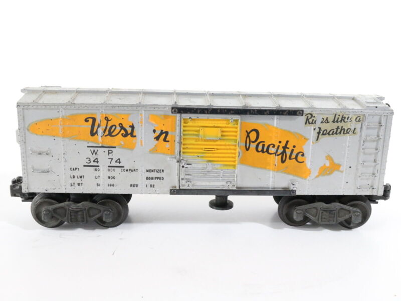 Western Pacific WP 3474 Single Door Boxcar Silver Lionel O