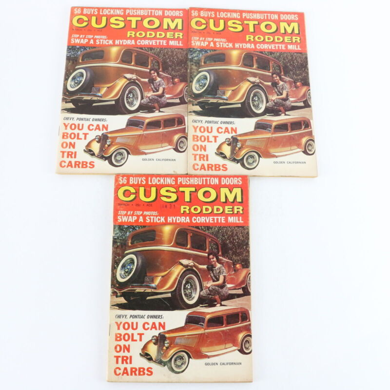 Lot Of 5 Custom Rodder January February March 1961 Vintage Car Magazines