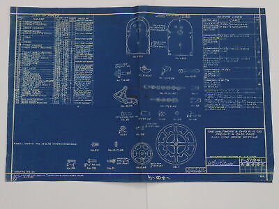 Baltimore & Ohio Ajax hand brake blueprint 1930