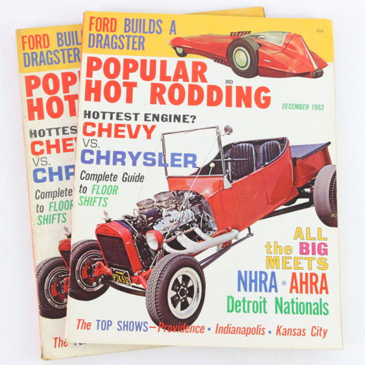 Lot Of 2 Popular Hot Rodding Chevy V Chrysler December 1963 Car Magazines