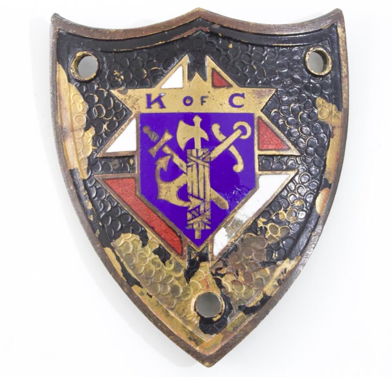 K Of C 2��� Metal Motometer Type Cap Shield Badge