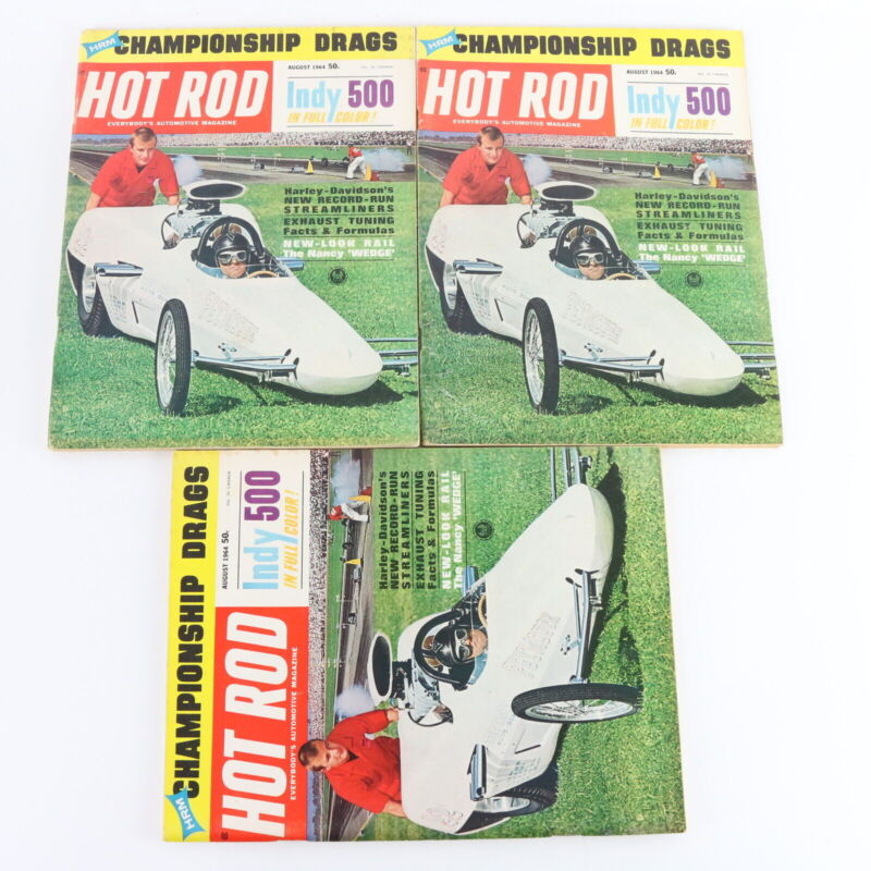 Lot Of 6 Hot Rod Championship Drags August 1964 Vintage Car Magazines