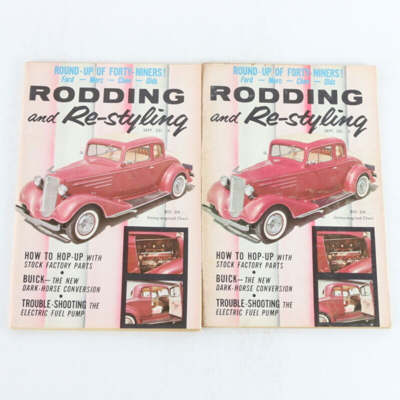 Lot Of 5 Rodding & Restyling Sep Aug 1958 Vintage Car Magazines