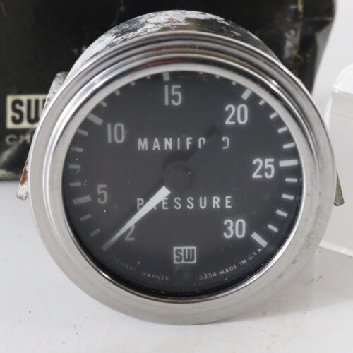 Stewart Warner Vintage Hot Rod Rat Rod Manifold Pressure Gauge Indicator
