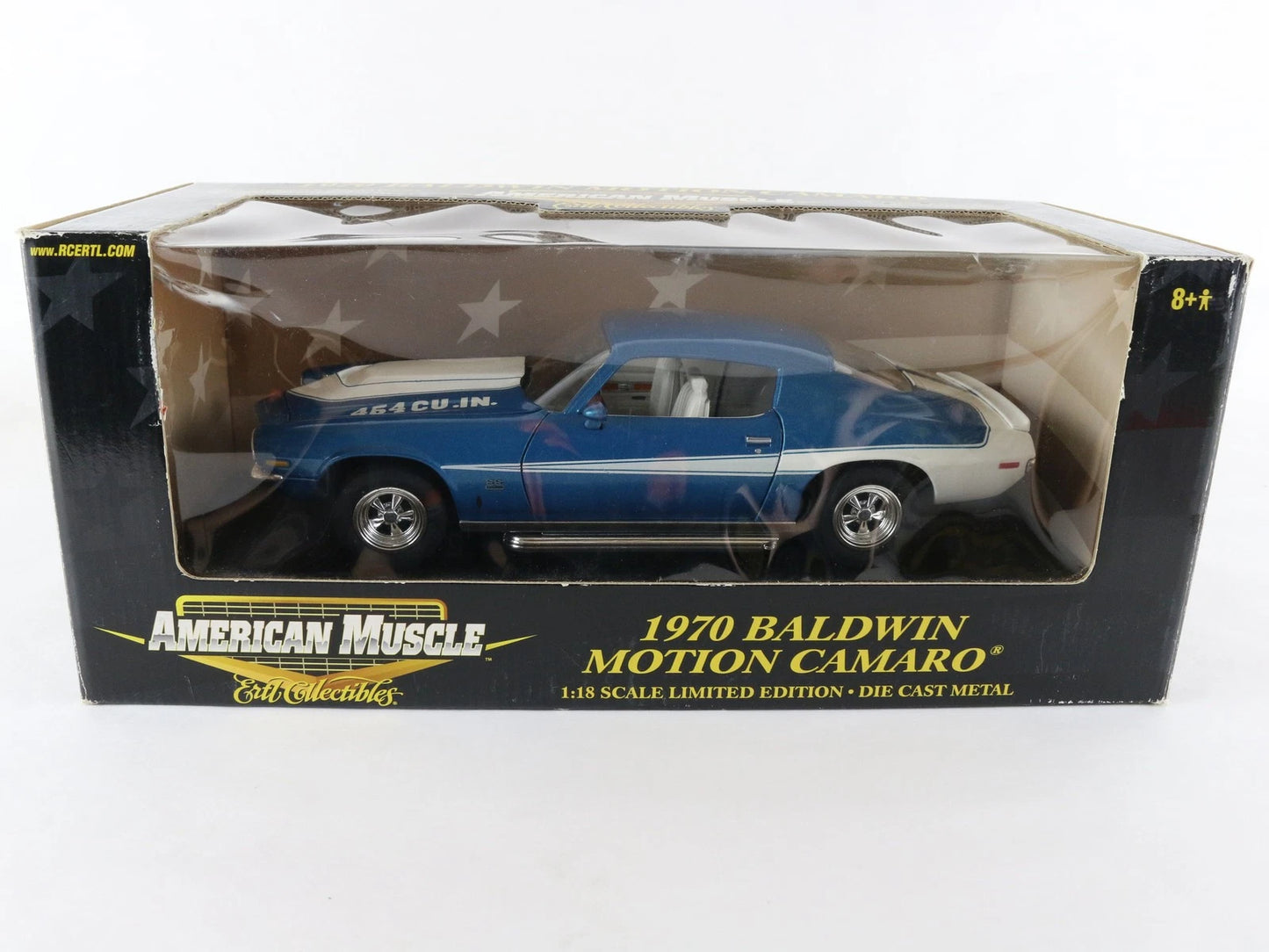 ERTL American Muscle 1:18 1970 Chevy Camaro Baldwin Motion Blue Diecast 36673