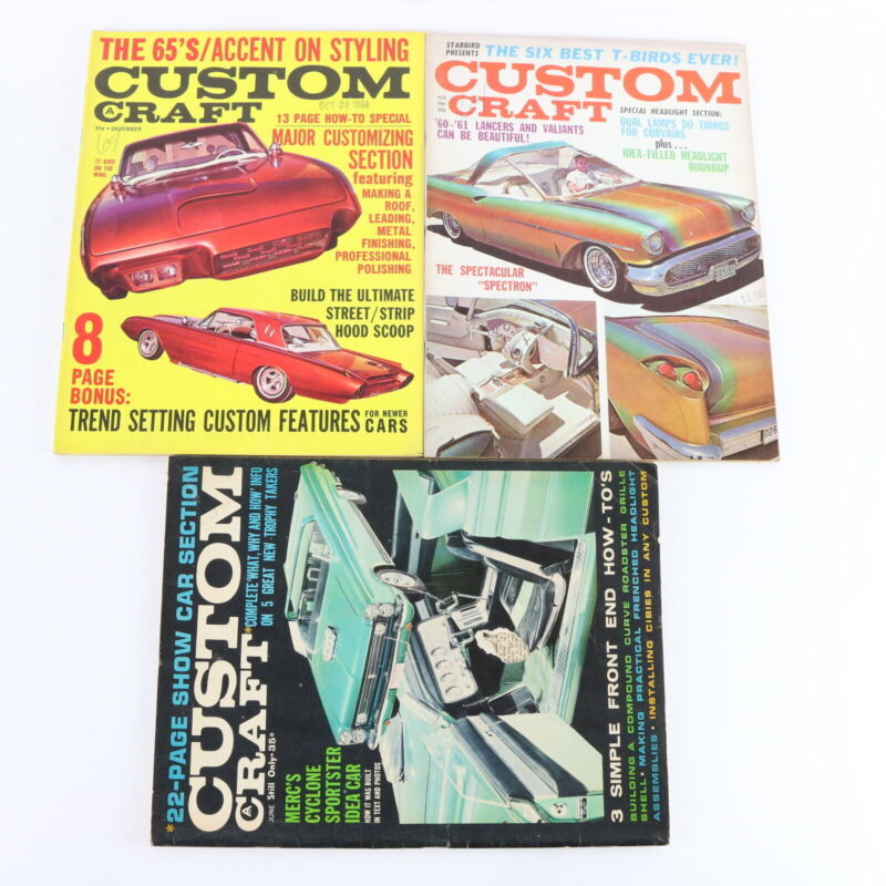 Lot Of 3 Custom Craft February June December 1964-65 Vintage Car Magazines