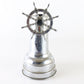 Vintage Ship Wheel Chrome Plate Mechanical Music Box & Table Top Lighter
