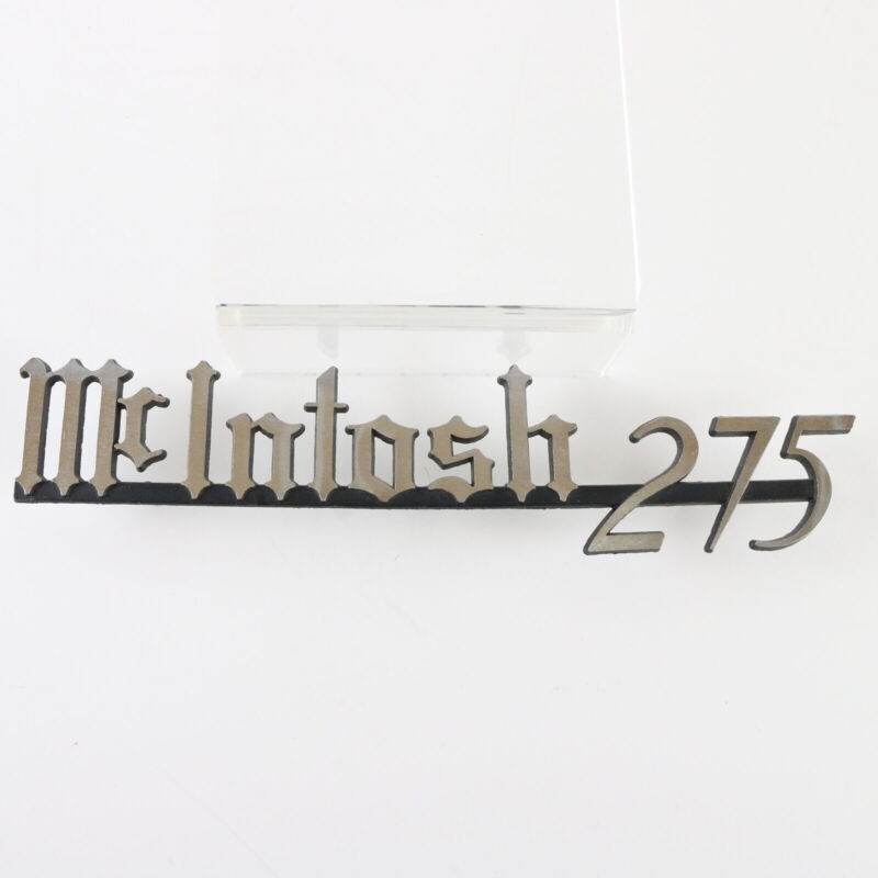 Mcintosh 275 ORIGINAL Vintage Metal Logo Emblem 6.5"