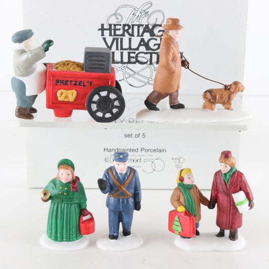 Dept 56 Heritage Village City People Set Of 5 Porcelain Christmas Figures 5965-0