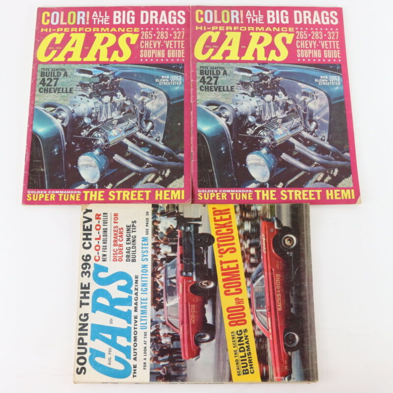 Lot Of 3 Hi-performance Cars August December 1965 Vintage Car Magazines