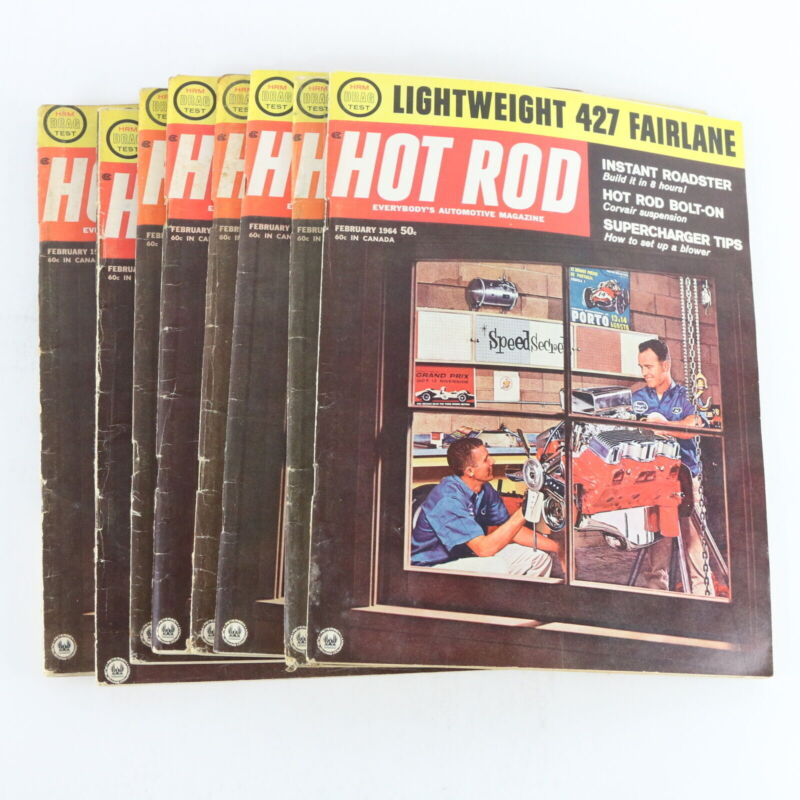 Lot Of 8 Hot Rod 427 Fairlane February 1964 Vintage Car Magazines