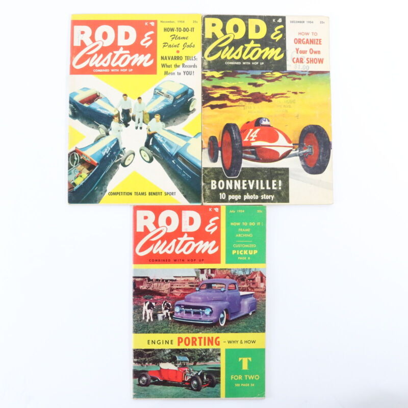 Lot Of 6 Rod & Custom July Aug Sep Oct Nov Dec 1954 Vintage Car Magazines