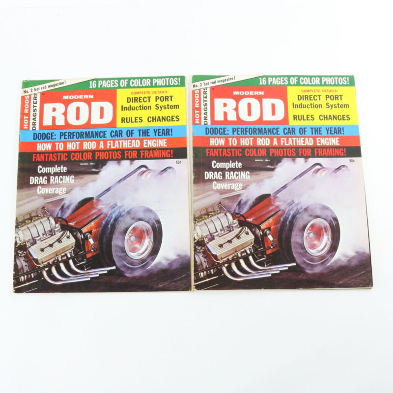 Lot Of 4 Modern Rod Dragsters Feb & March 1965 Vintage Car Magazines