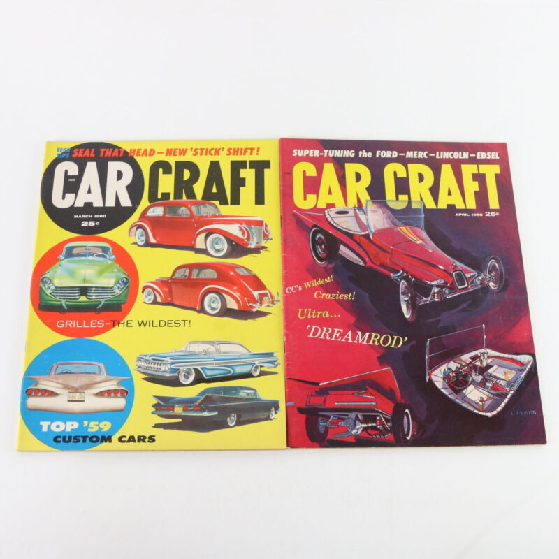 Lot Of 5 Car Craft Dreamrod Tech Tips March & April 1960 Vintage Car Magazines