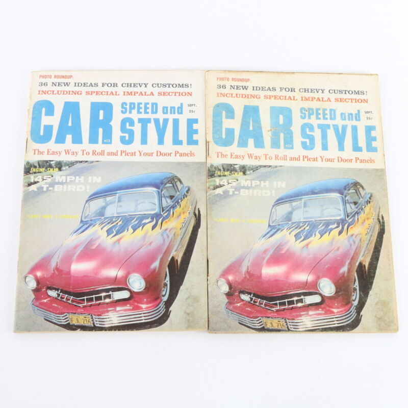 Lot Of 5 Car Speed & Style September & August 1959 Vintage Car Magazines