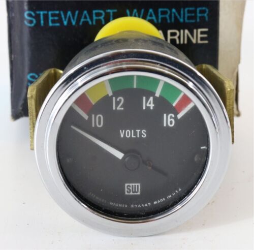 Stewart Warner Vintage Marine Instrument Volt Meter Gauge 12v 82112