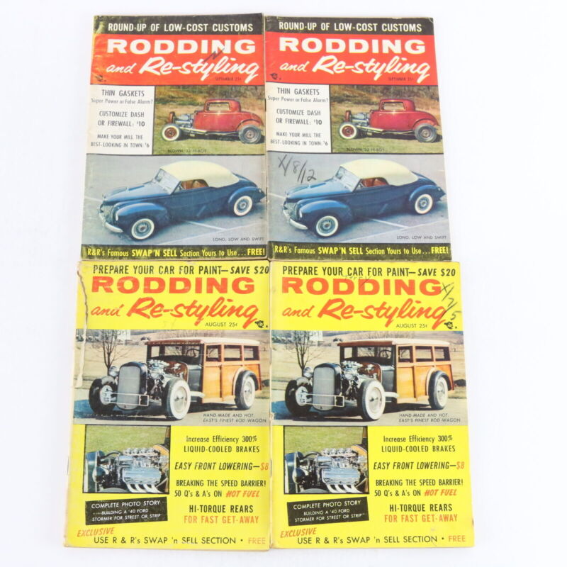 Lot Of 6 Rodding & Restyling Aug Sep Oct 1957 Vintage Car Magazines