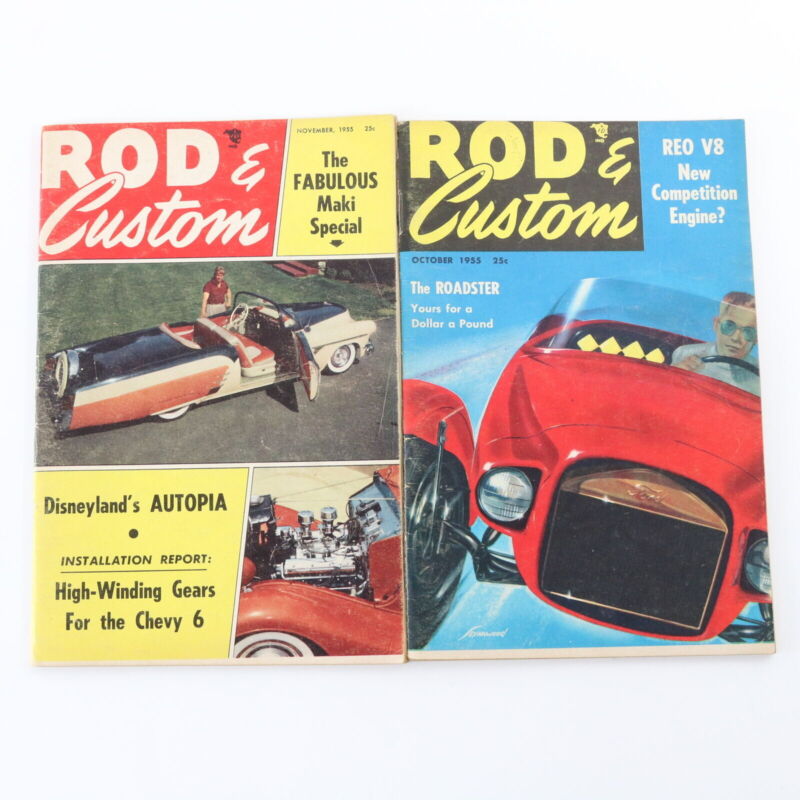 Lot Of 6 Rod & Custom July Aug Sep Oct Nov Dec 1955 Vintage Car Magazines