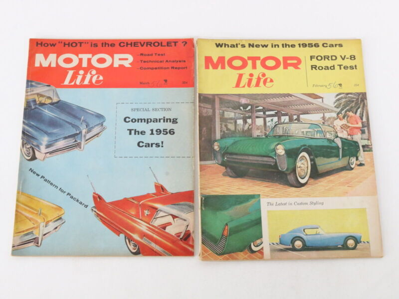 Lot Of 7 Motor Life Magazine: February Mar Apr May June July Aug 1956 25c