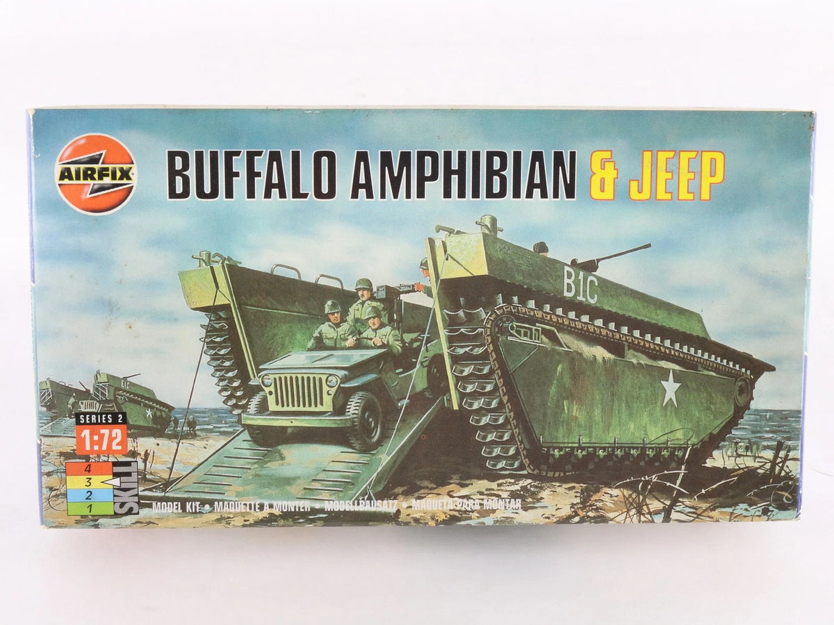 LVT-4 Buffalo Amphibian & Jeep Troop Carrier FMC Airfix 1:72 02302 Military Kit