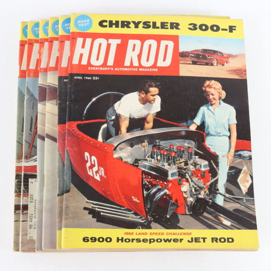 Lot Of 6 Hot Rod April May June 1960 Vintage Car Magazines