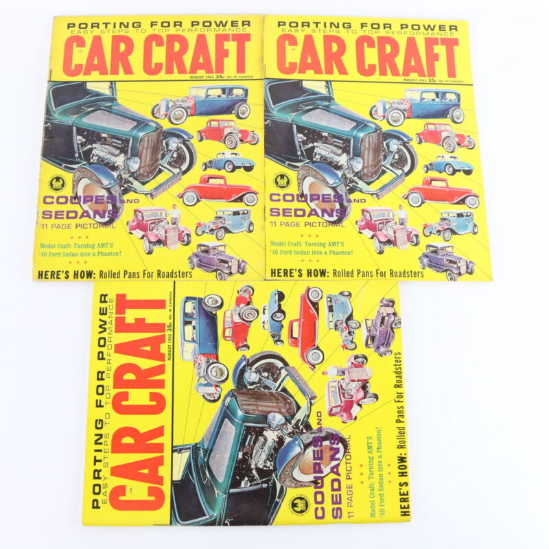 Lot Of 6 Car Craft Woodies & Porting July & August 1963 Vintage Car Magazines