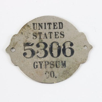 Vintage United States Gypsum Company Employees Badge #5306 2.75"