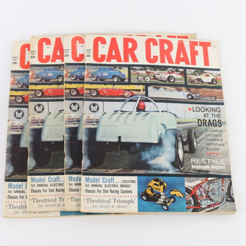 Lot Of 4 Car Craft Sep September 1962 Looking At The Drags Vintage Car Magazines