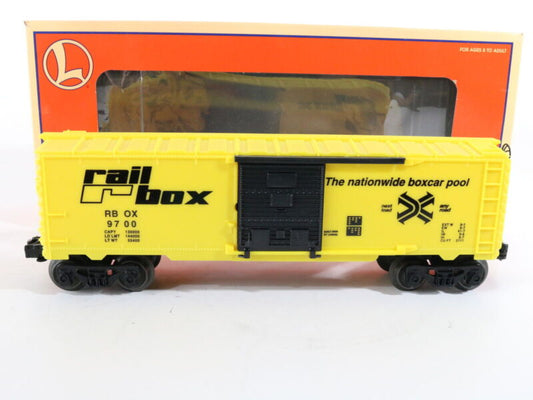 Railbox RBOX 9700 Starter Single Door Boxcar Yellow Lionel O 6-26240