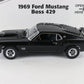 1969 Ford Mustang Boss 429 Black Danbury Mint 1:24 Diecast Model Car