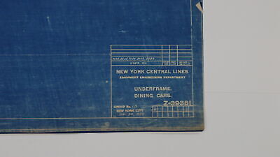 New York Central NYC Underframe Dining Car Blueprint Z-39381 1929 72"