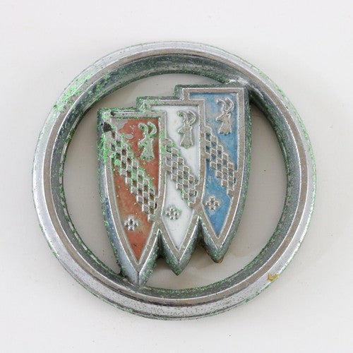  1970s-80s Buick Tri Shield Chrome Plastic Badge Emblem 2"