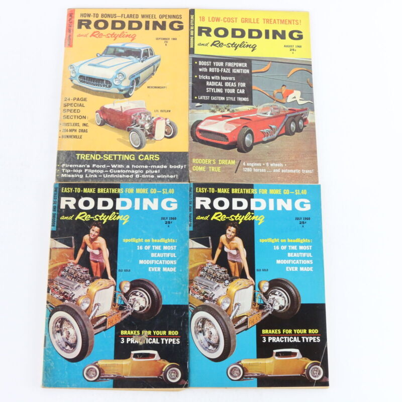 Lot Of 4 Rodding & Re-styling Aug Sep July 1960 Vintage Car Magazines