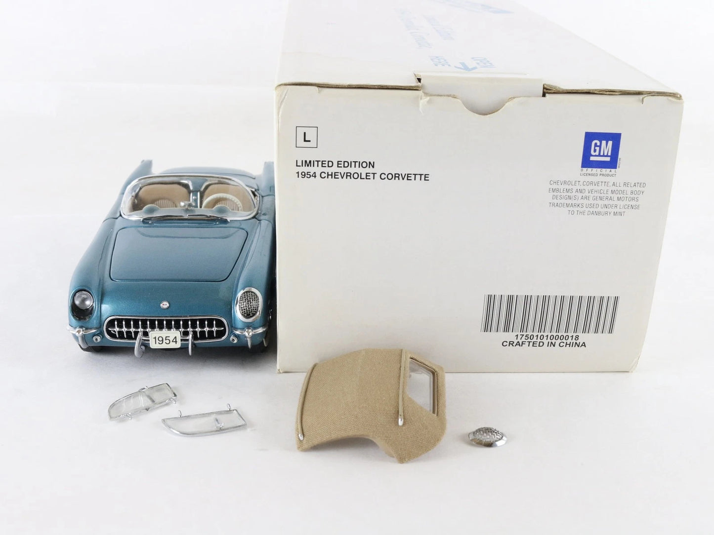 1954 Chevy Corvette Convertible Limited Edition Blue Tan Danbury 1:24 #648