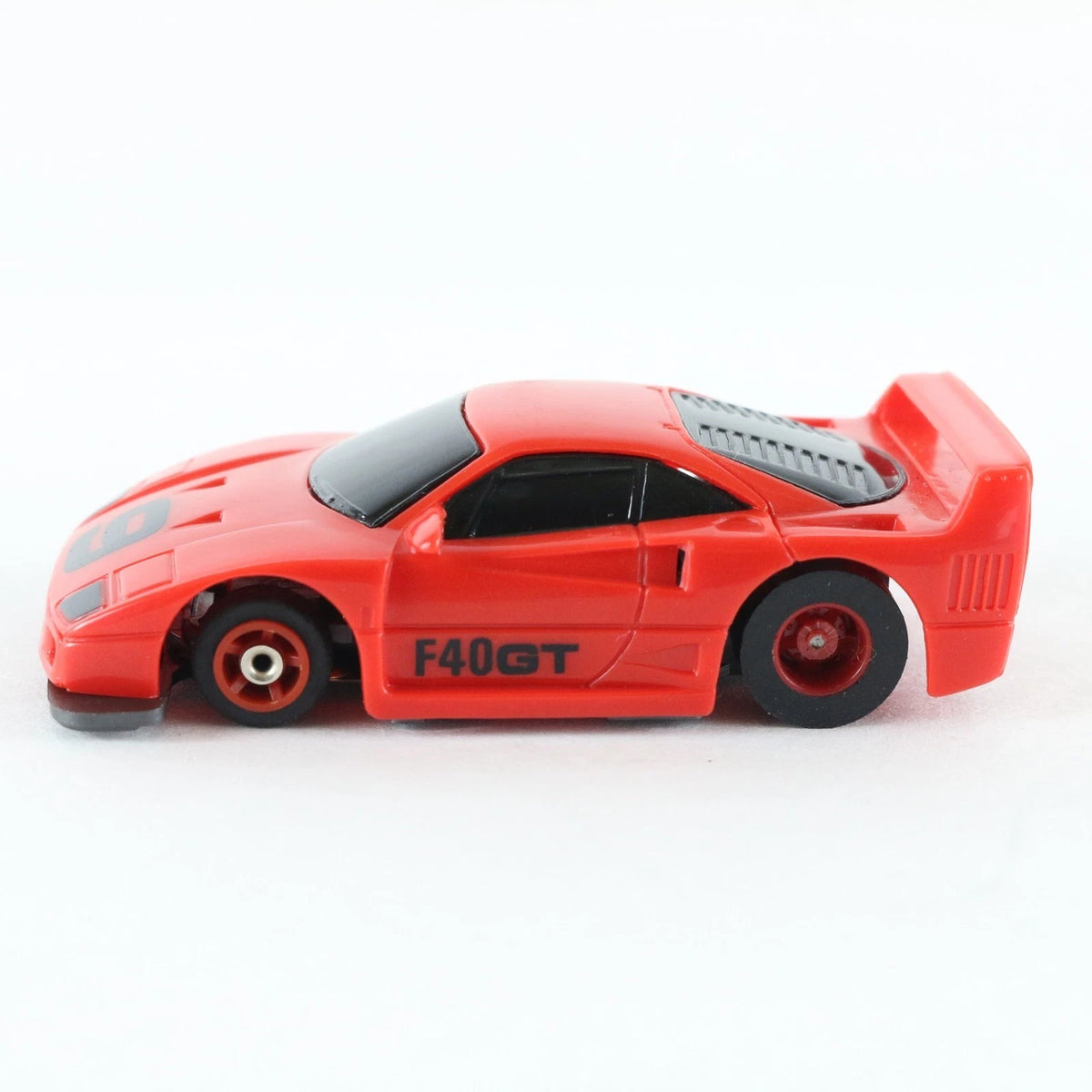 Tyco TCR Ferrari F40GT Red Black Slotless HO Slot Car NICE, WORKING